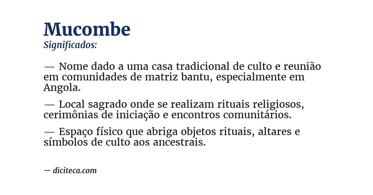 Significado de mucombe