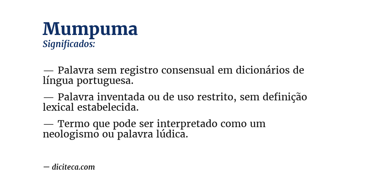 Significado de mumpuma