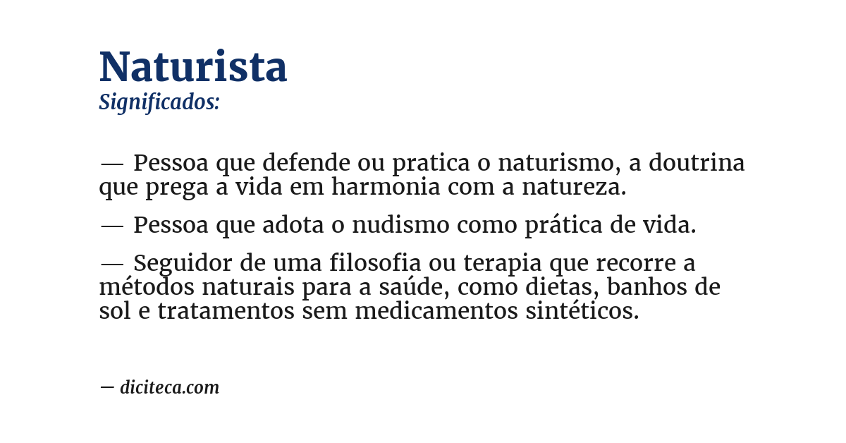 Significado de naturista