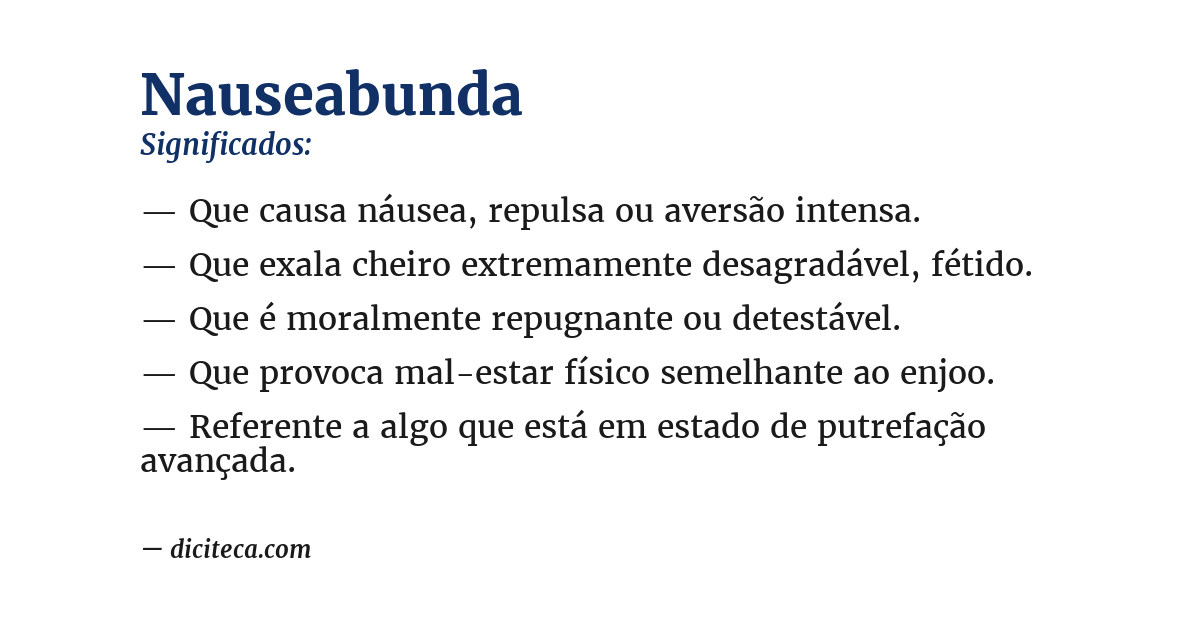 Significado de nauseabunda