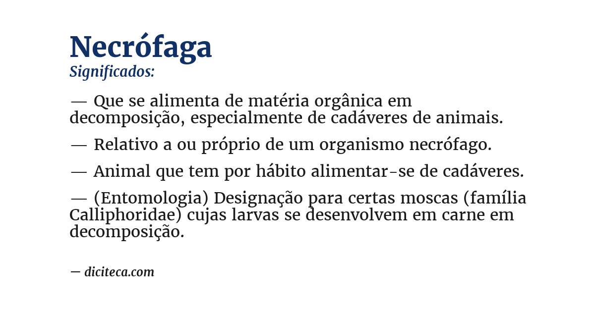 Significado de necrófaga