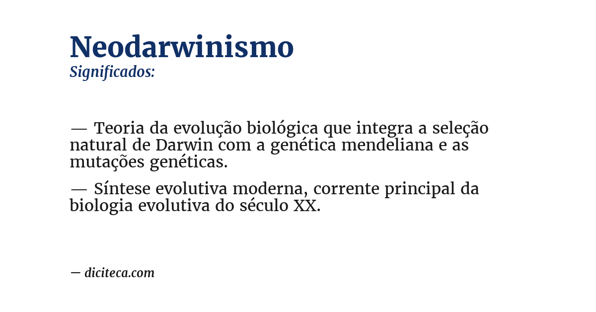 Significado de neodarwinismo