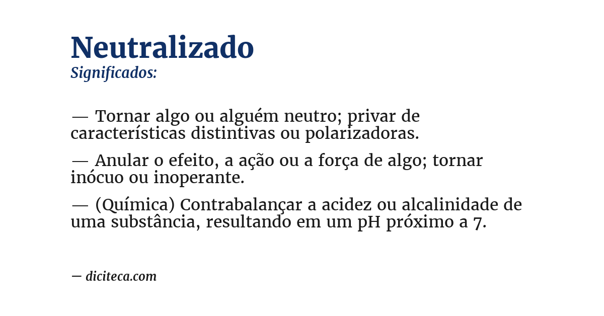 Significado de neutralizado