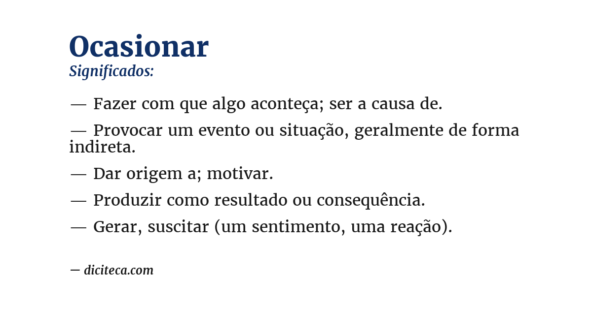 Significado de ocasionar