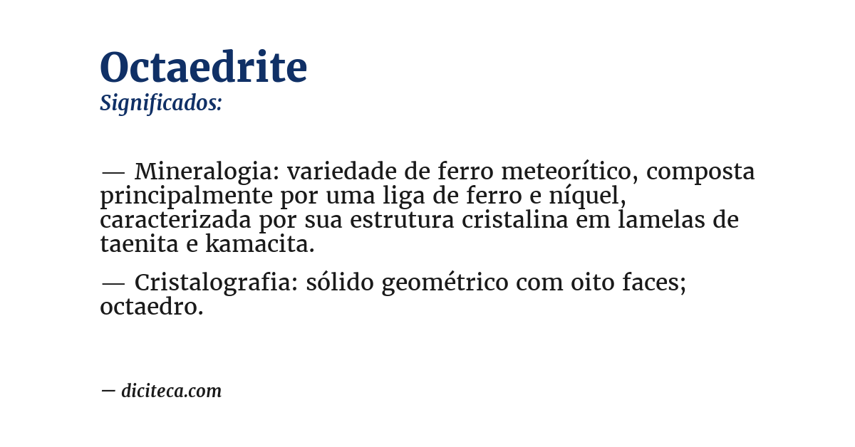 Significado de octaedrite