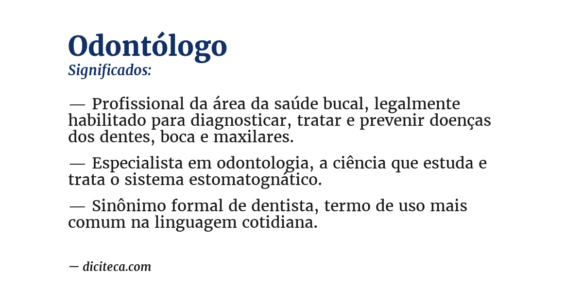 Significado de odontólogo