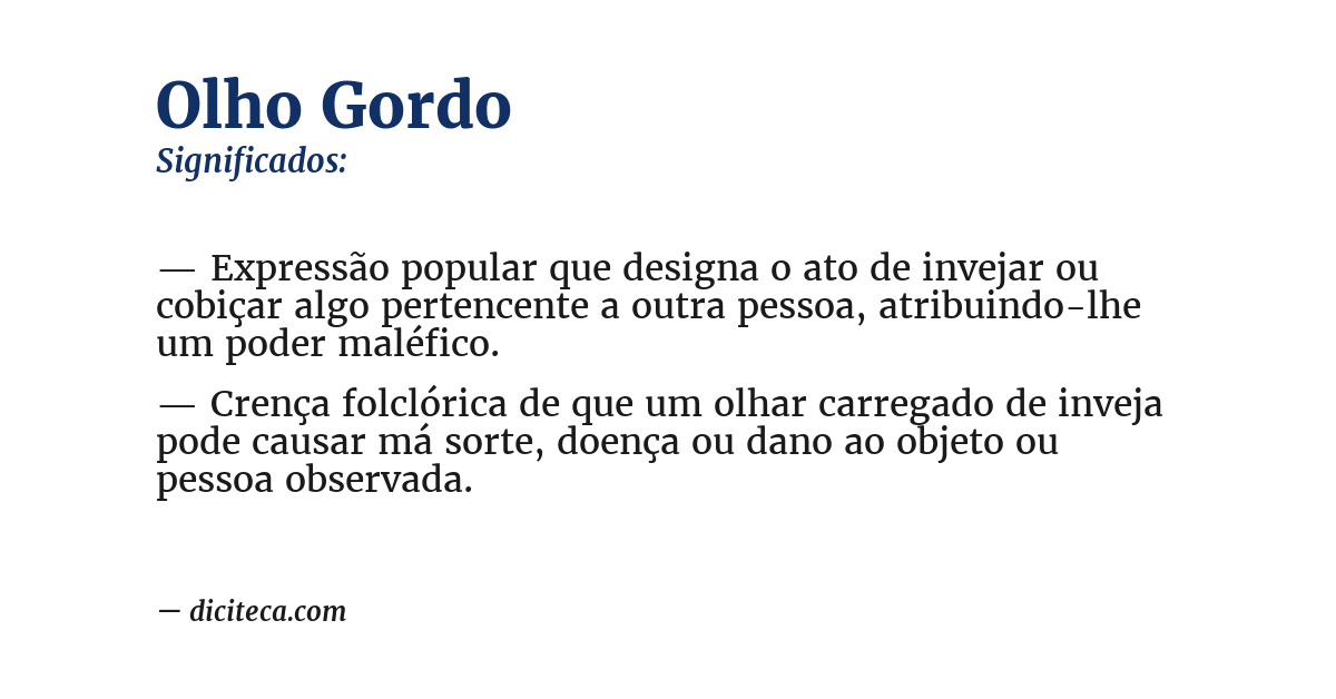 Significado de olho gordo