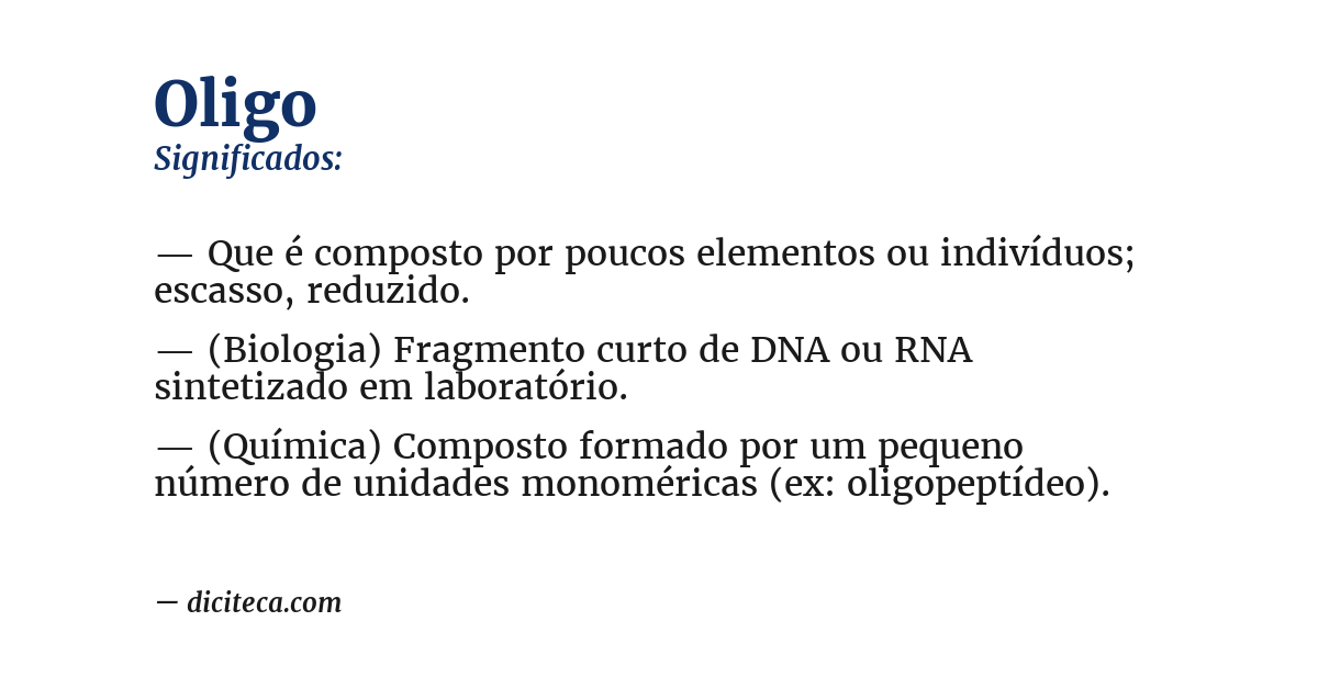 Significado de oligo