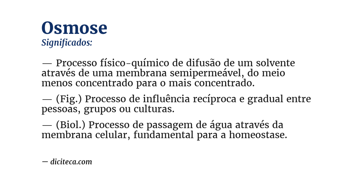 Significado de osmose
