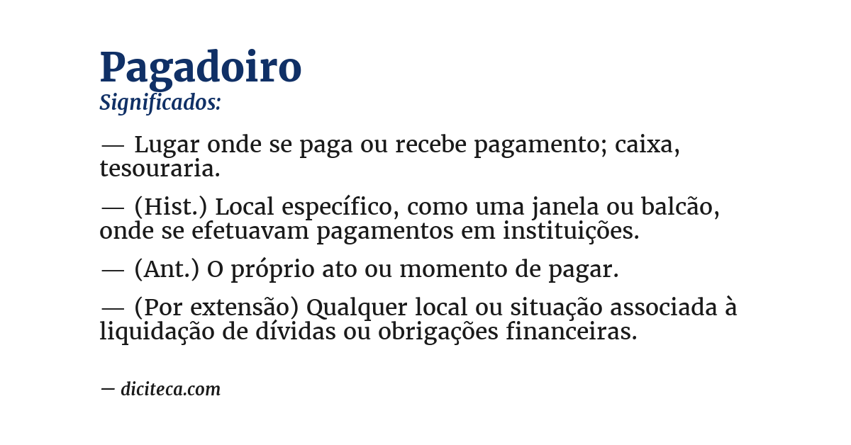 Significado de pagadoiro