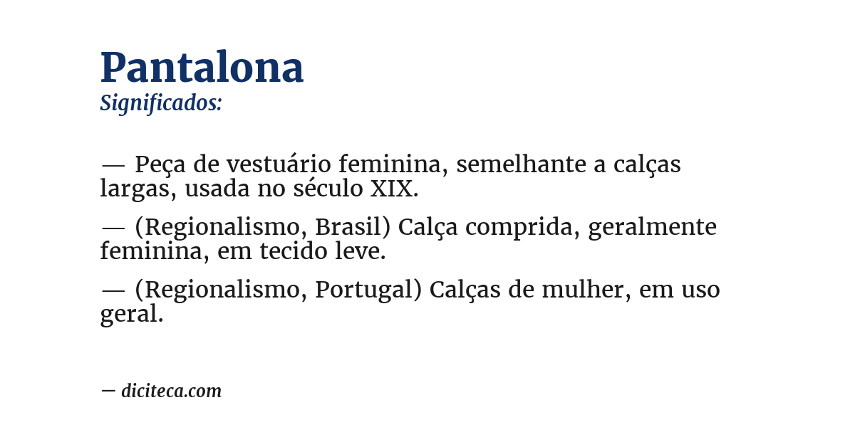 Significado de pantalona