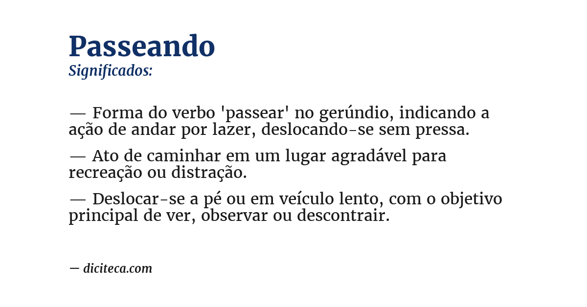 Significado de passeando
