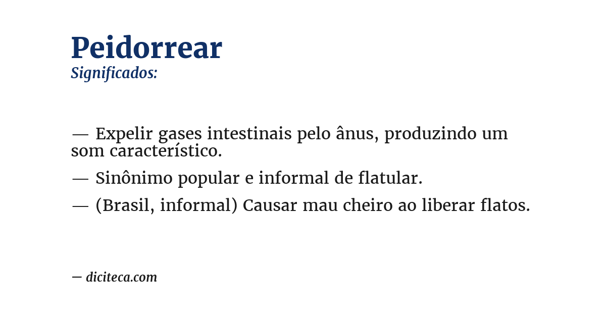 Significado de peidorrear