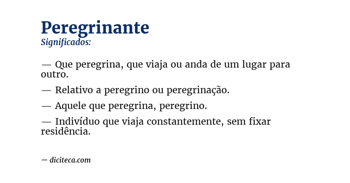 Significado de peregrinante