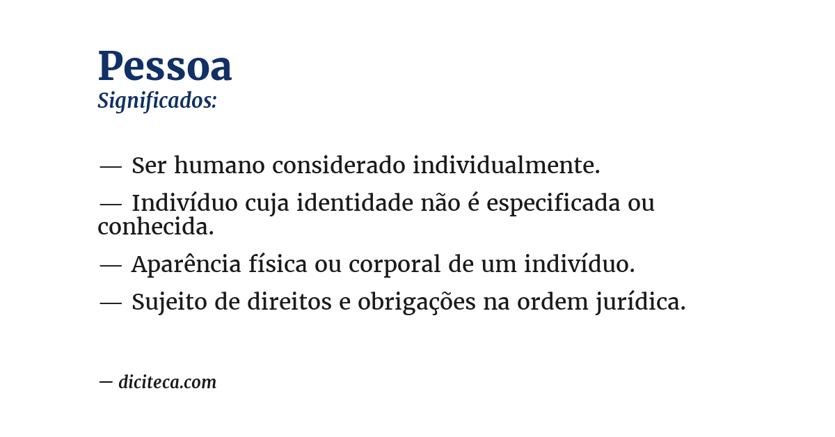 Significado de pessoa