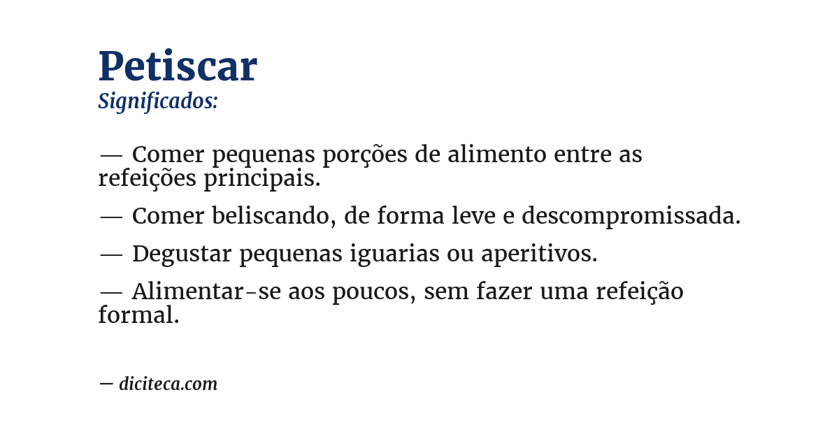 Significado de petiscar