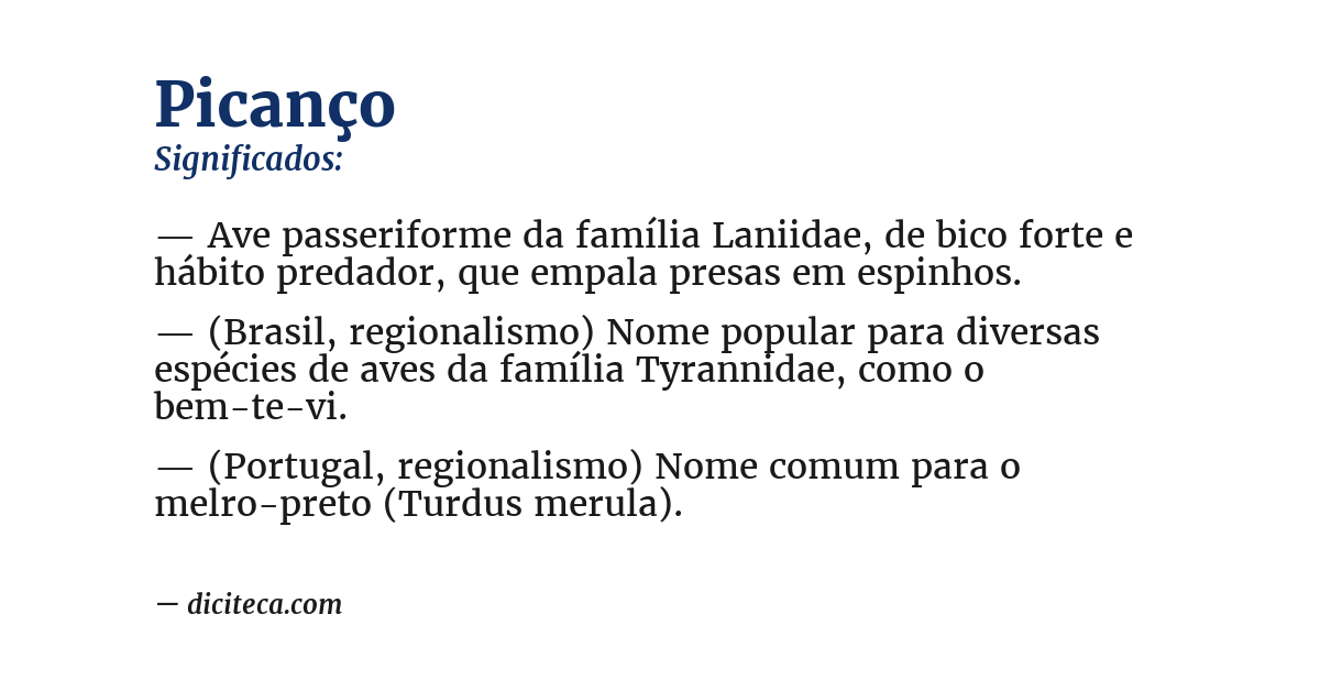 Significado de picanço