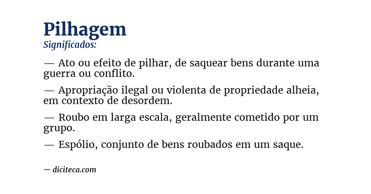 Significado de pilhagem