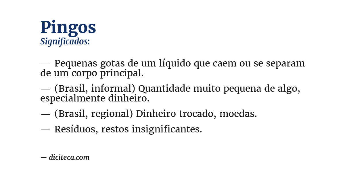 Significado de pingos