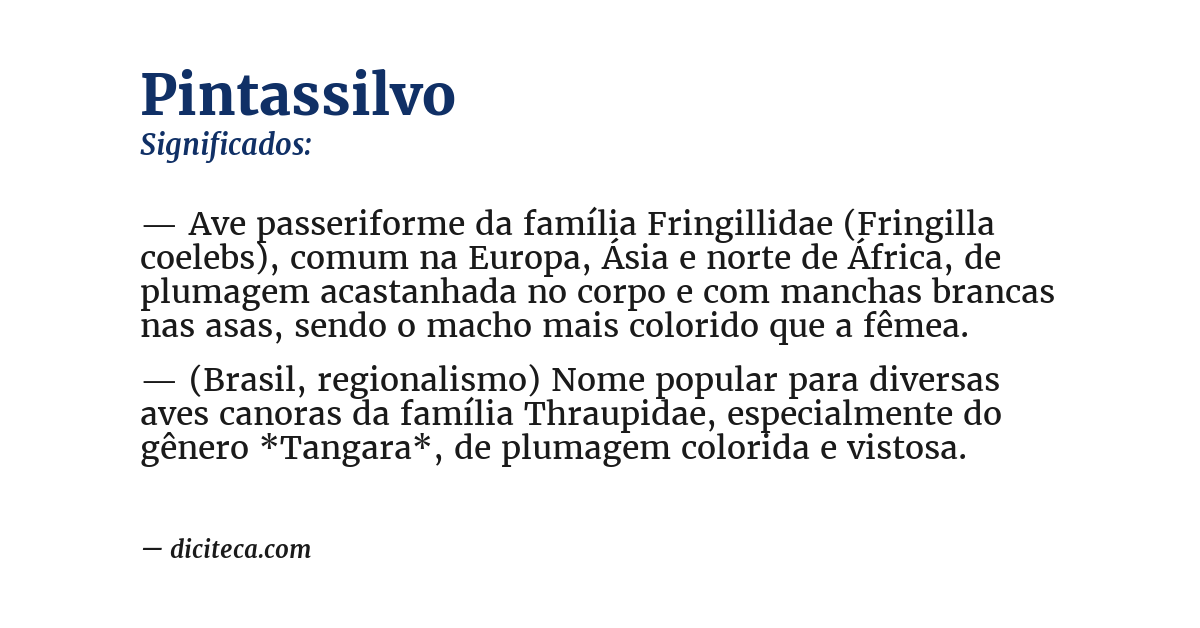 Significado de pintassilvo