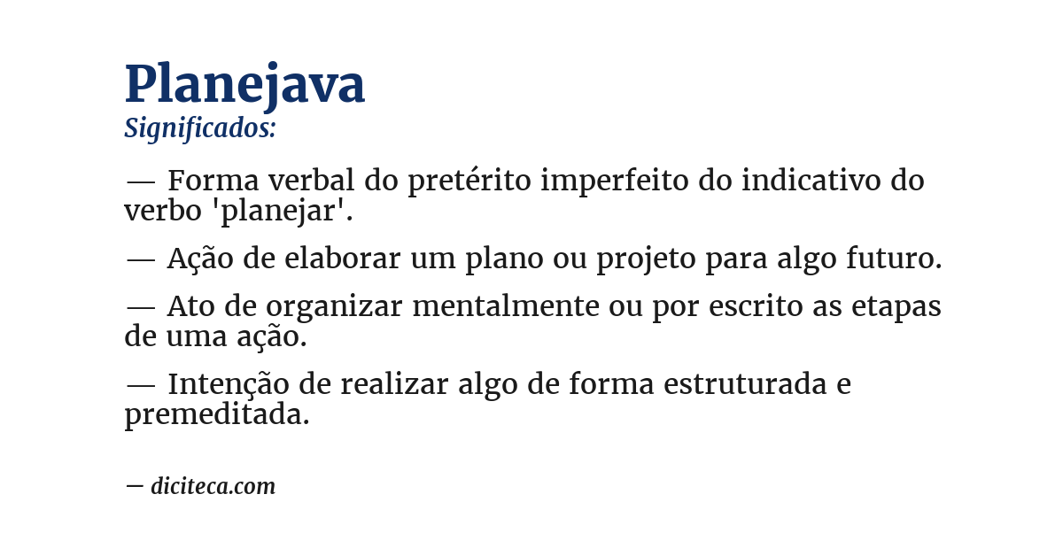 Significado de planejava