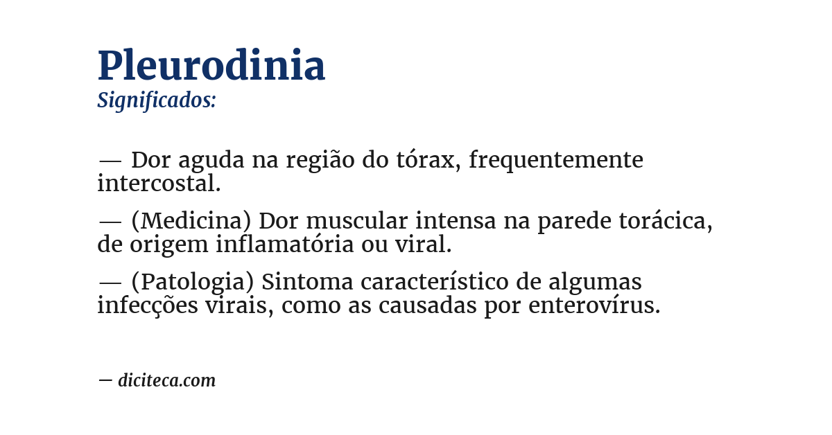 Significado de pleurodinia