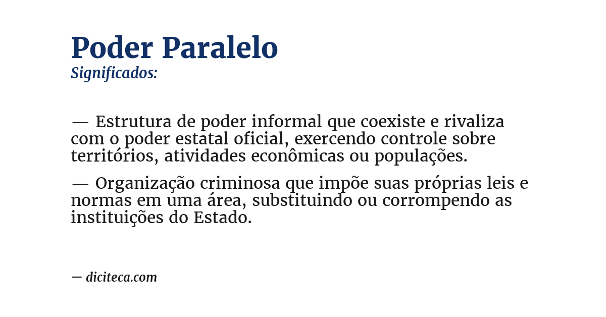 Significado de poder paralelo