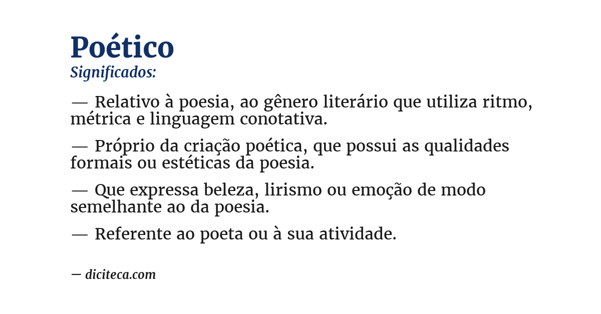 Significado de poético