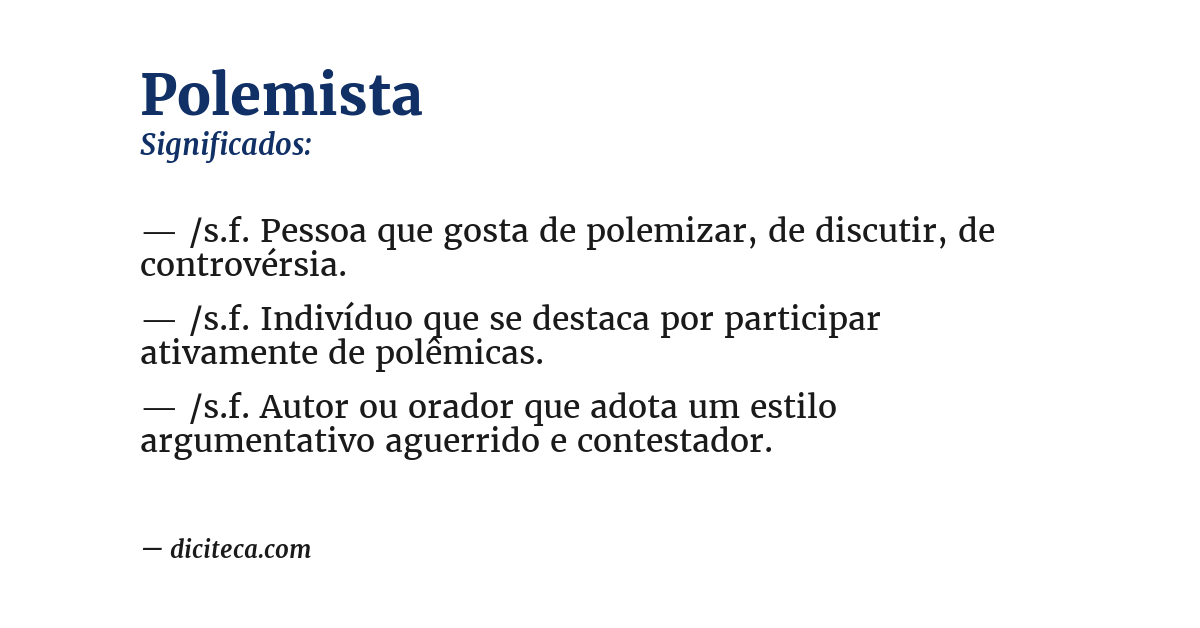 Significado de polemista