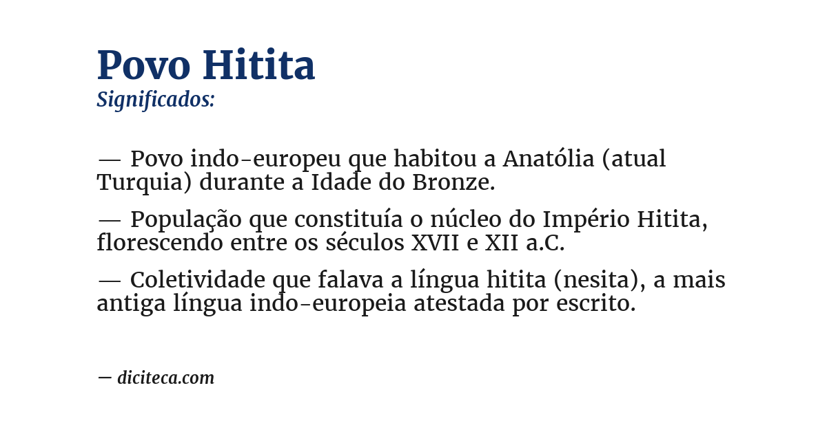 Significado de povo hitita