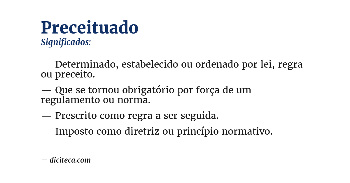 Significado de preceituado