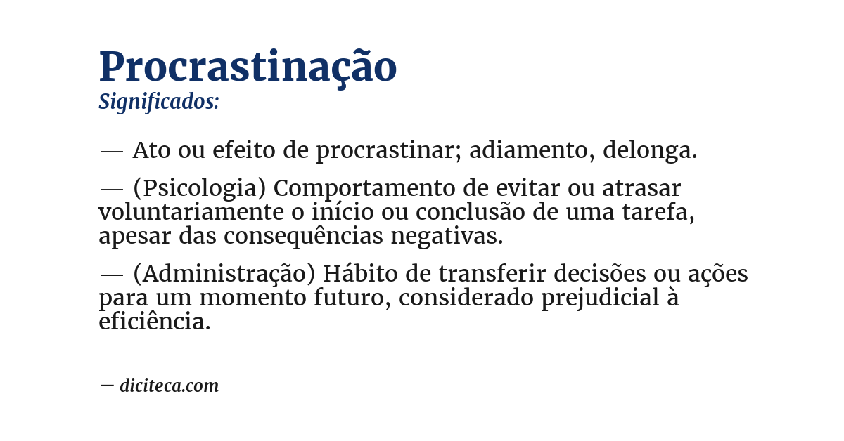 Significado de procrastinação