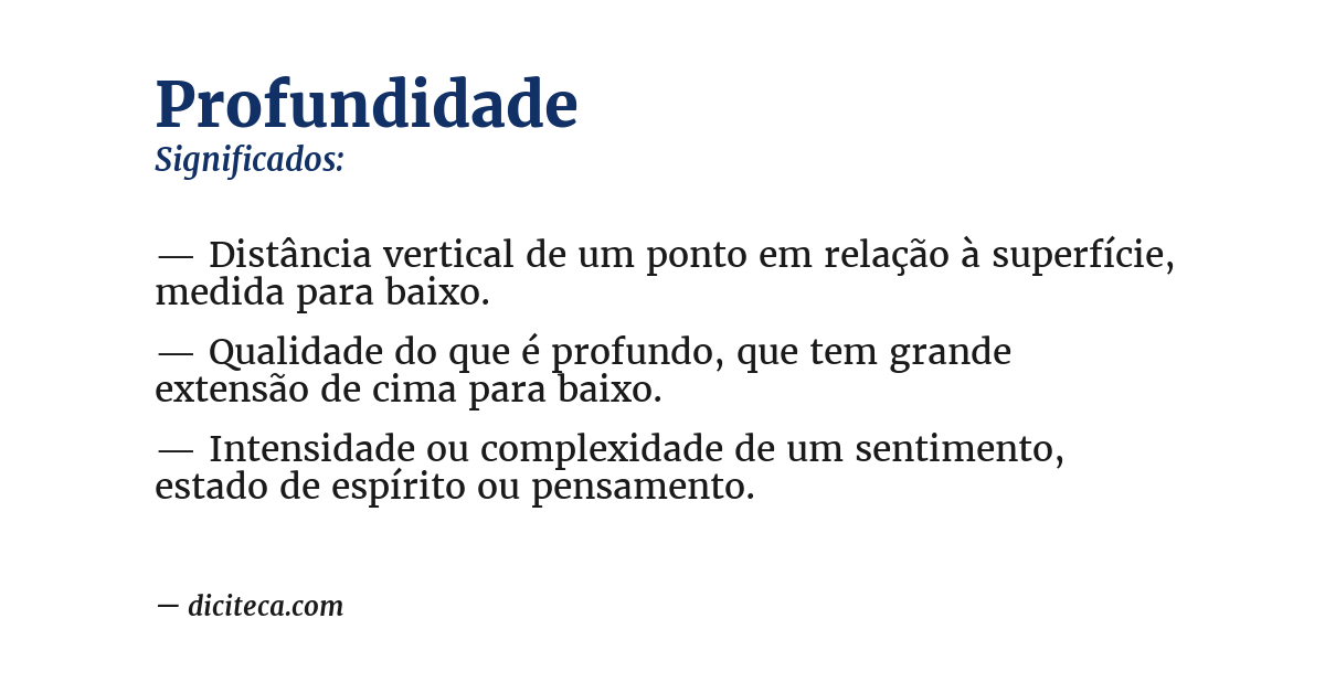 Significado de profundidade
