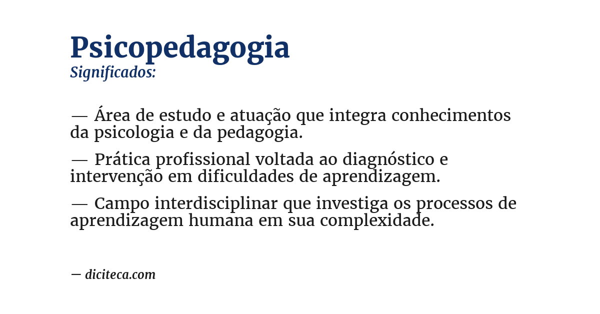 Significado de psicopedagogia