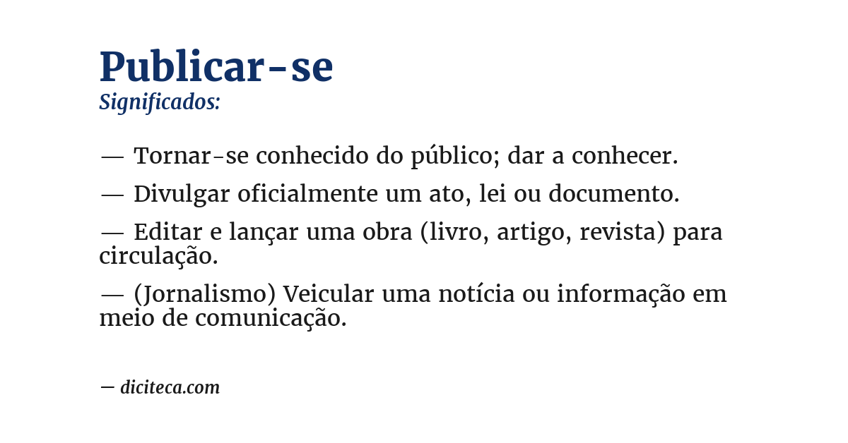 Significado de publicar-se