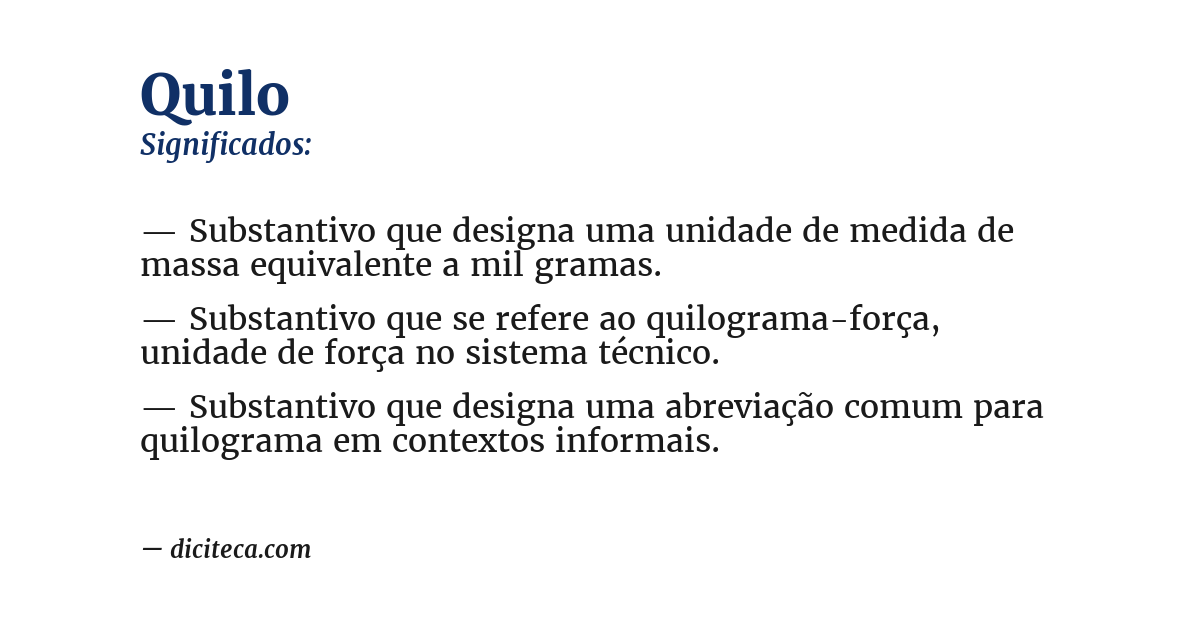 Significado de quilo
