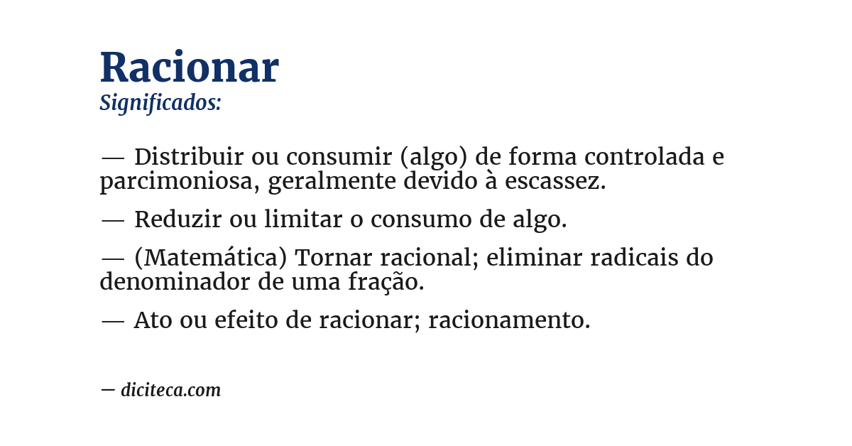 Significado de racionar