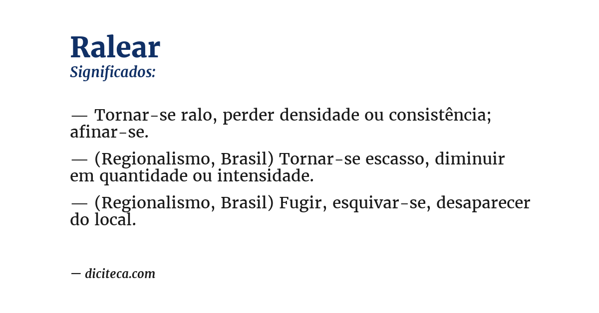 Significado de ralear