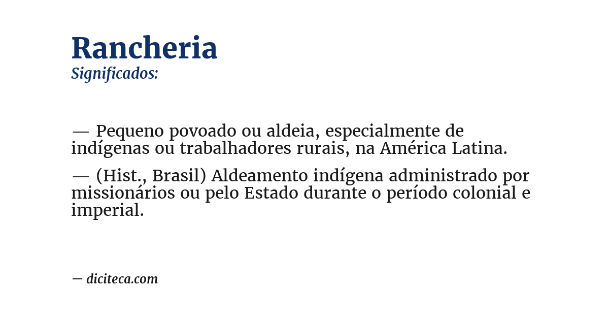Significado de rancheria