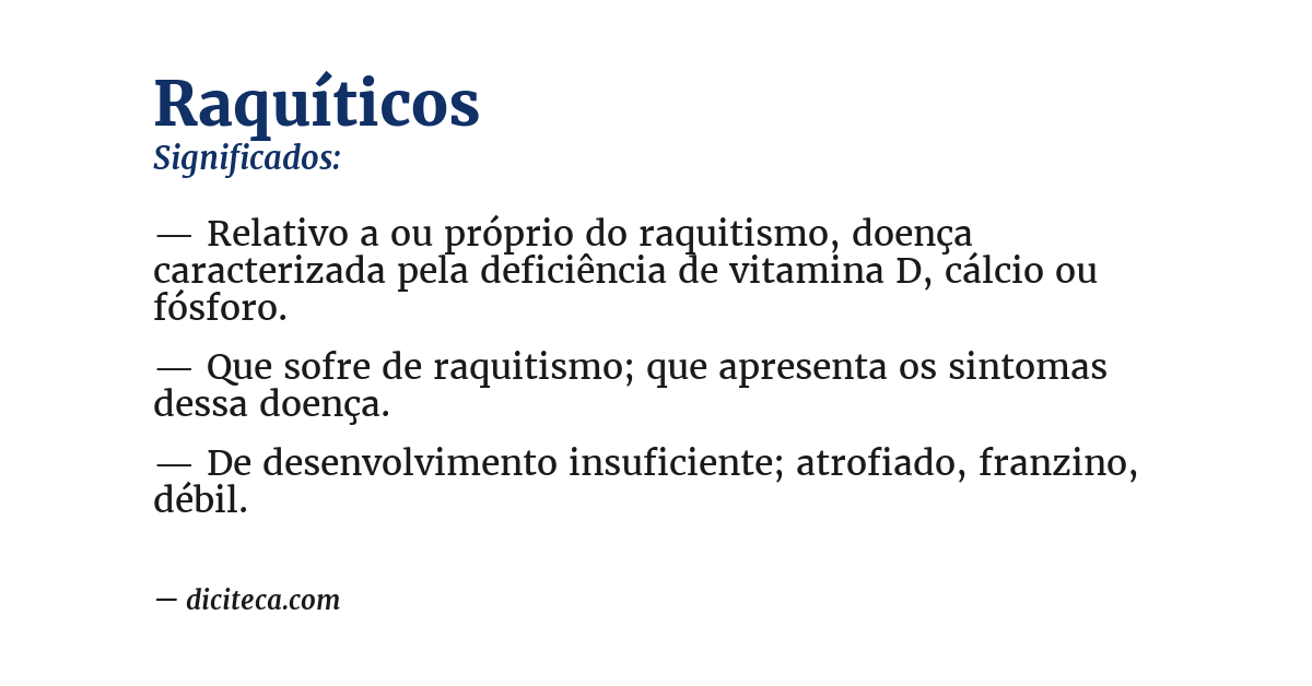 Significado de raquíticos