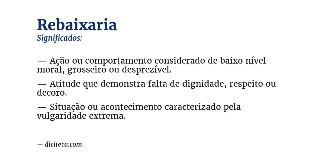 Significado de rebaixaria