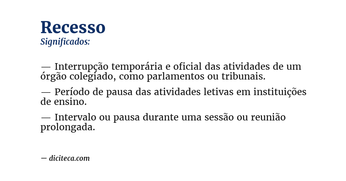 Significado de recesso