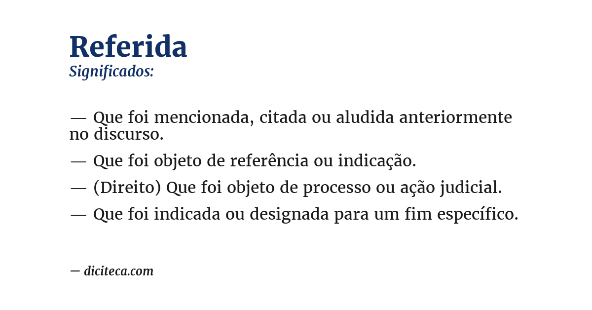 Significado de referida