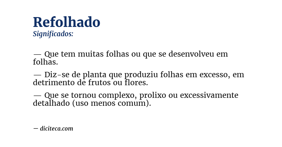 Significado de refolhado