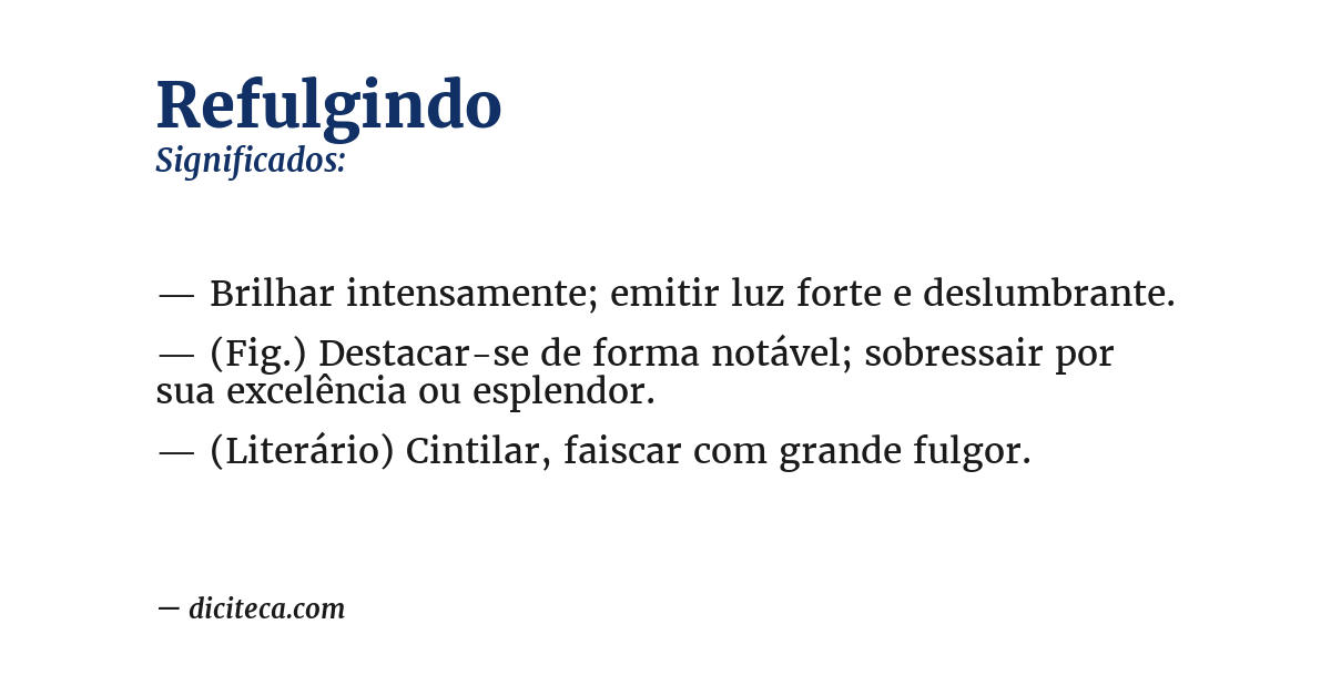 Significado de refulgindo