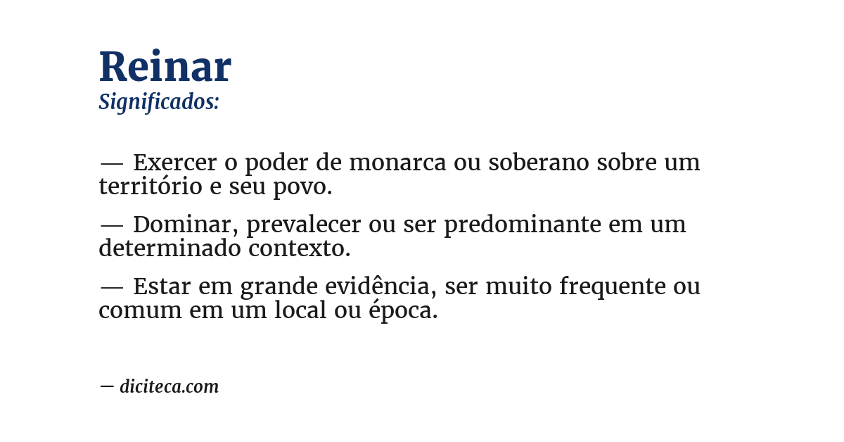 Significado de reinar