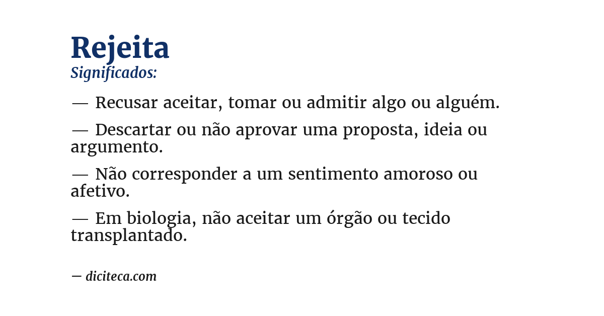 Significado de rejeita