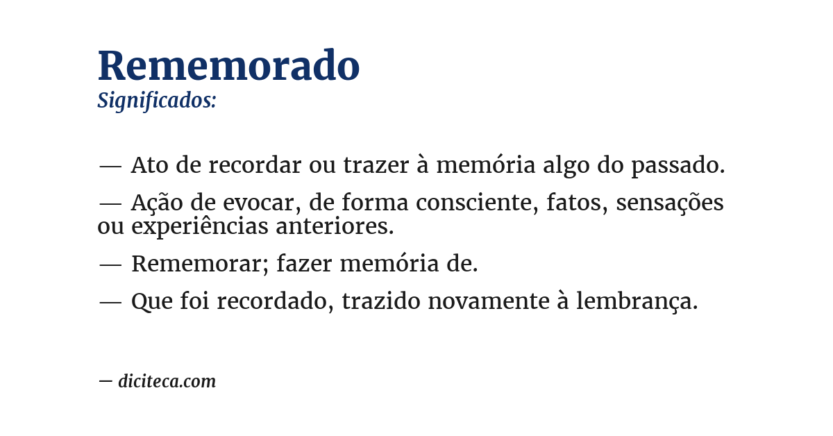 Significado de rememorado