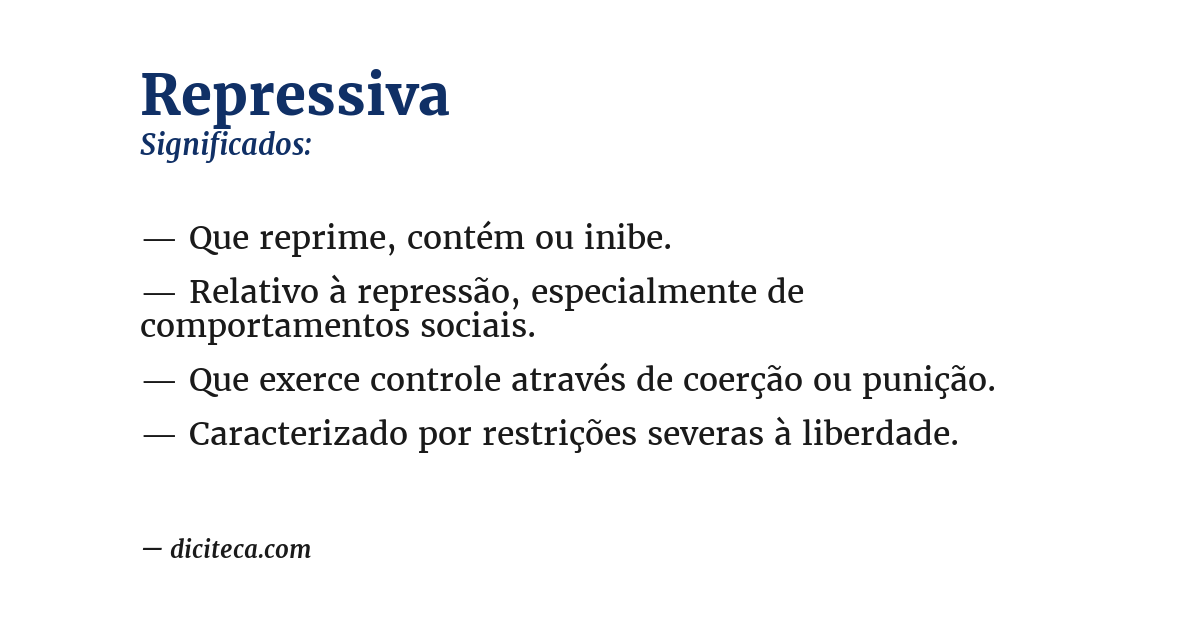 Significado de repressiva