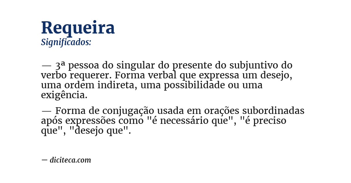 Significado de requeira